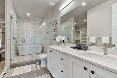 Soak in the freestanding bathtub after a day on the slopes