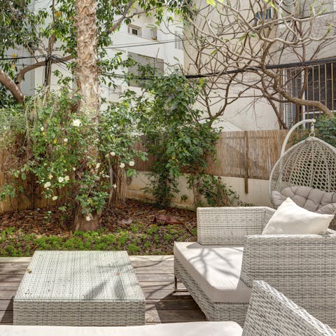 Start your day with a cup of coffee in the tranquil garden