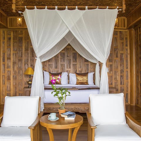 Get a blissful night's sleep in the plush bedroom