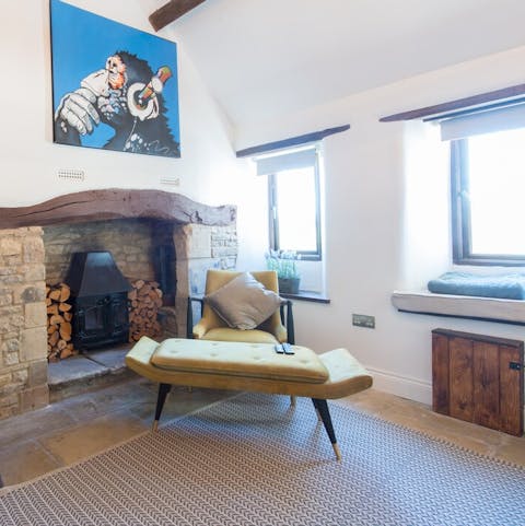 Admire touches of modern art in the historic home
