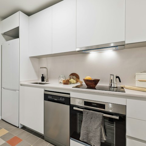 Rustle up tapas for dinner in the cosy kitchen