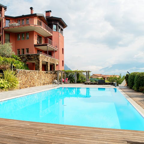 Unwind in the shared swimming pool