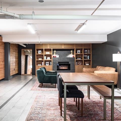 Work in style in the building's communal lounge
