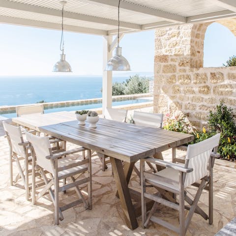 Tuck into stuffed vine leaves and a Greek salad alfresco