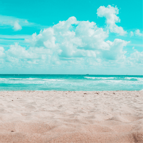 Grab your towel and head to Stoupa Beach, a short drive away