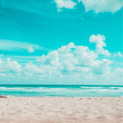 Lounge in the sand at Pane e Pomodoro beach, twenty-minute walk away