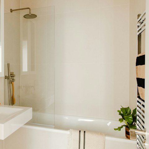Enjoy soaking in the bathtub after a long day in the city