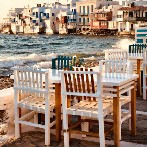 Make your way down to the water for a sunset dinner served up to the sound of crashing waves