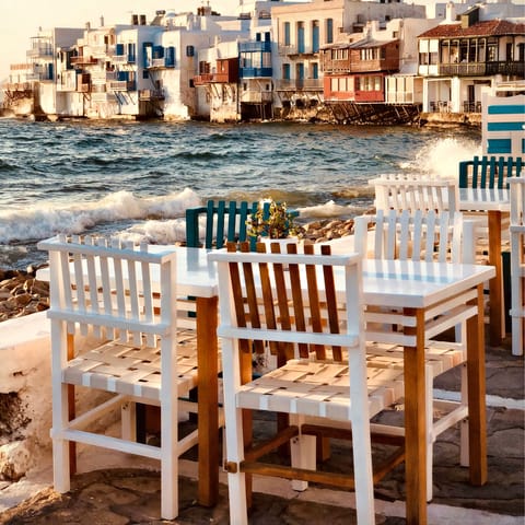 Make your way down to the water for a sunset dinner served up to the sound of crashing waves