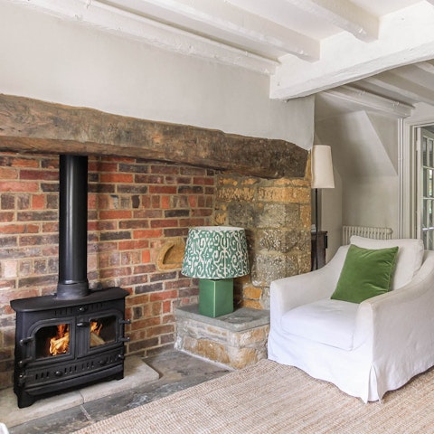 Warm up in front of the log-burner on a chilly evening