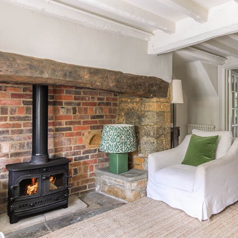 Warm up in front of the log-burner on a chilly evening