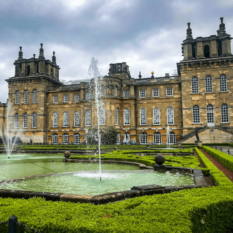 Visit the beautiful Blenheim Palace – a fifteen-minute drive away