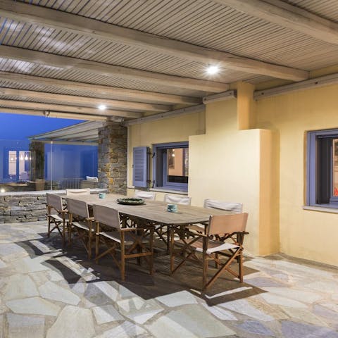 Look forward to alfresco suppers that last well into the evening