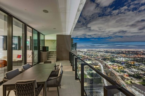 Gather on the balcony for cocktails with a view