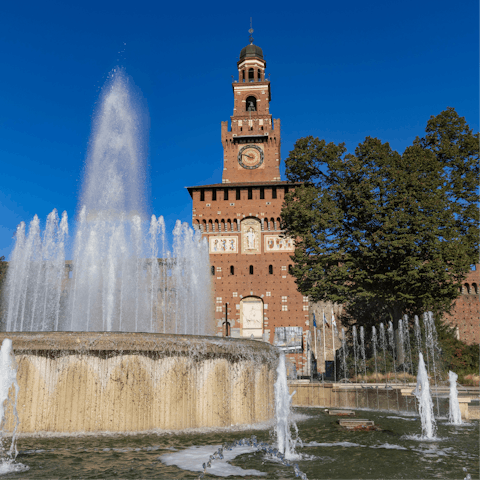 Take a tour of Sforzesco Castle, a short walk away