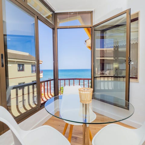 Enjoy sea views with your morning coffee