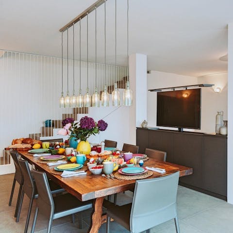 Dine or entertain around the spacious table