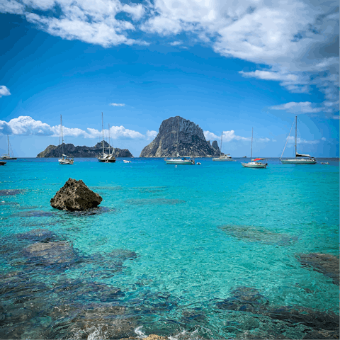 Drive 5 km to Ibiza's glorious western coast