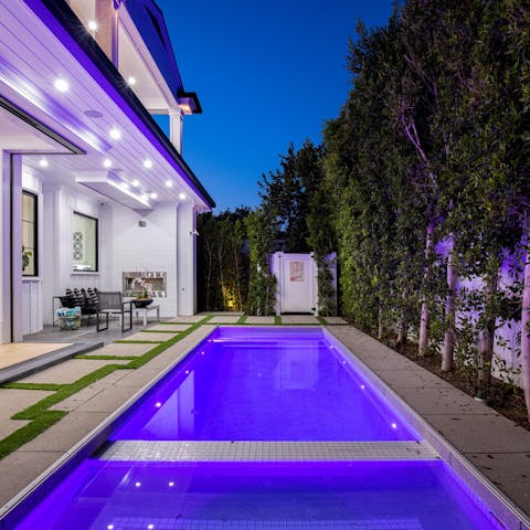 Swim a couple of leisurely laps in your private pool as the sun goes down