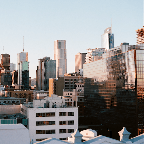 Explore the streets of Downtown Los Angeles, which is only a twenty-three minute drive away