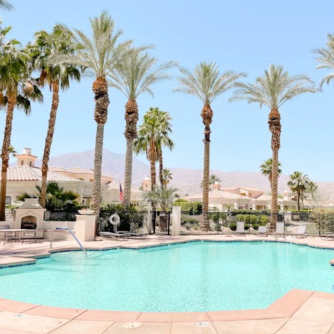 Take a refreshing dip in the communal clubhouse's pool