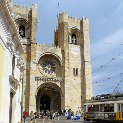 Marvel at Lisbon's spectacular cathedral, just a five-minute walk away