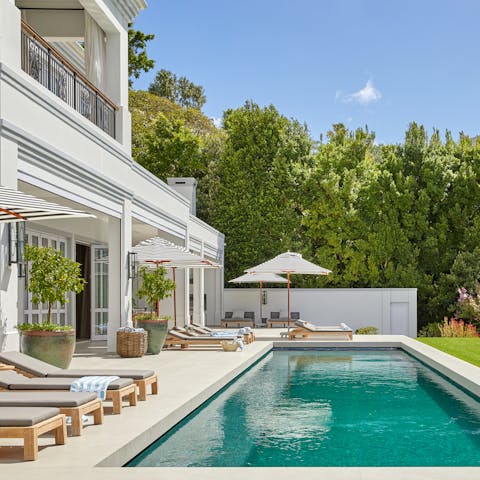 Spend days in and around the pool, admiring the mountain views