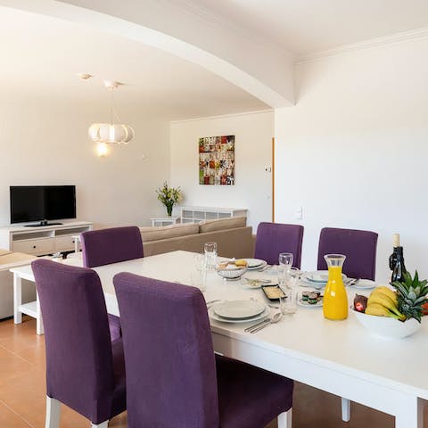 Enjoy Cava and late-night conversation in the indoor dining area