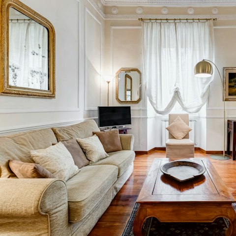 Relax in the comfortable lounge after a busy day sightseeing