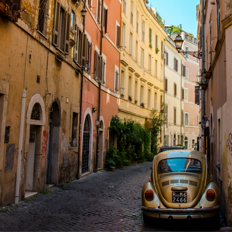 Explore authentic Trastevere – a ten-minute walk away