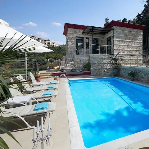 Make a splash in the sparkling swimming pool on hot afternoons