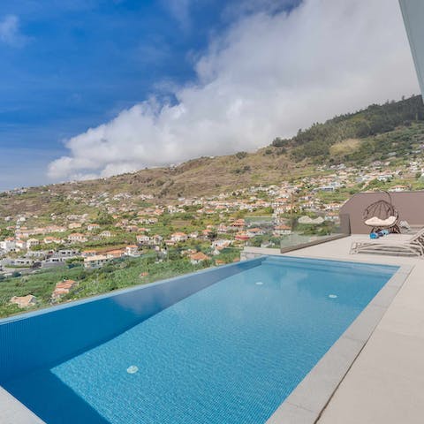 Cool off from the Portuguese heat with a refreshing swim in the private pool