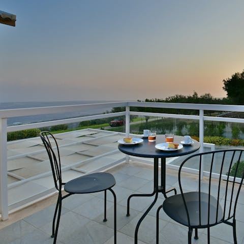 Enjoy some cannoli at your dining table on the balcony