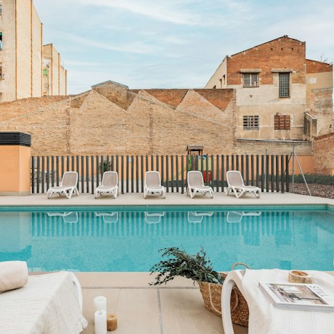 Enjoy a refreshing dip in the communal swimming pool