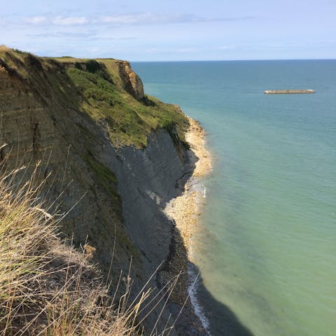 Admire the beauty and learn the unique history of the Normandy coast