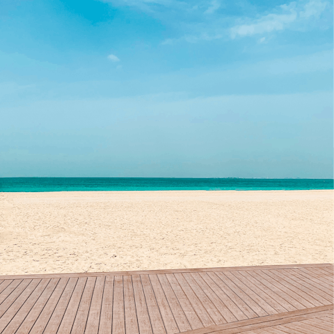 Spend the day at JBR Beach and enjoy a nice lunch while looking out at the view – it's within walking distance from home