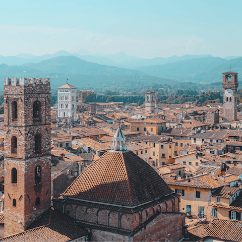 Take a day trip to the historic city of Lucca, only 11km from the villa