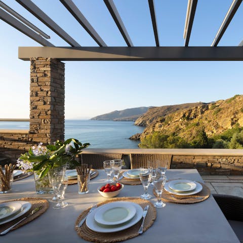 Enjoy spectacular sea views from your spot at the table