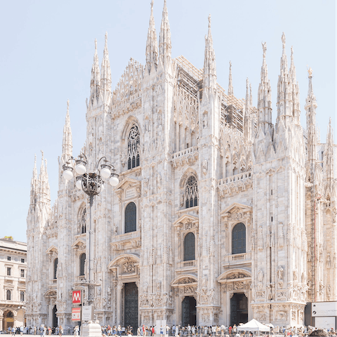 Stay a ten-minute walk from Milan's stunning Duomo