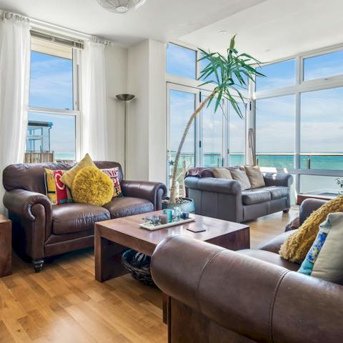 Collapse into the plush sofas in the living room and enjoy the view