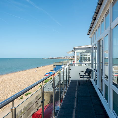 Enjoy the beach without the sand on your terrace overlooking the sea