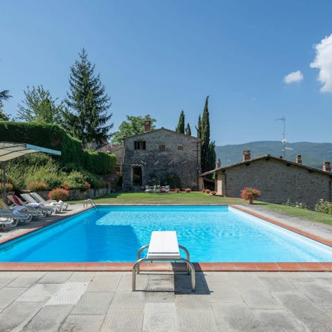 Make morning laps in the private pool the new routine