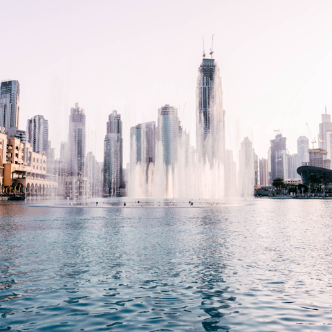 Head to Dubai Fountain for the famous displays, just a short drive away