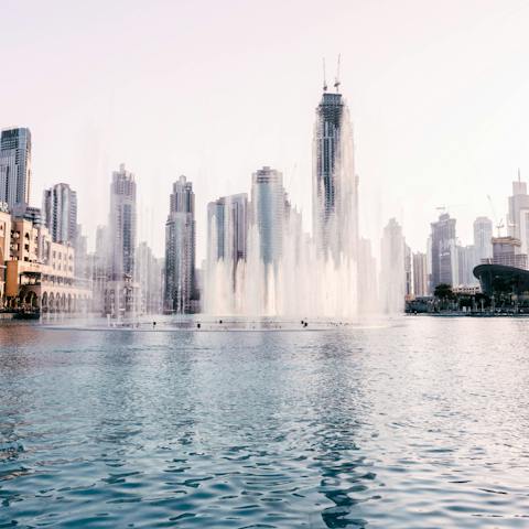 Head to Dubai Fountain for the famous displays, just a short drive away