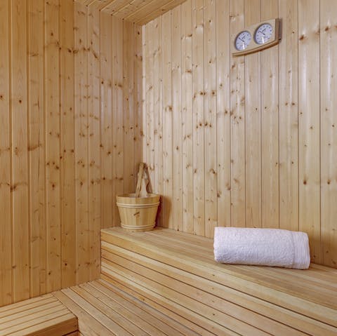 Turn up the heat in the private sauna