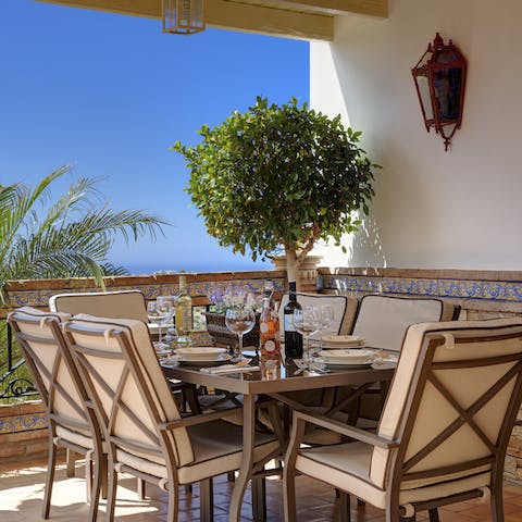 Eat in the open air on the terrace