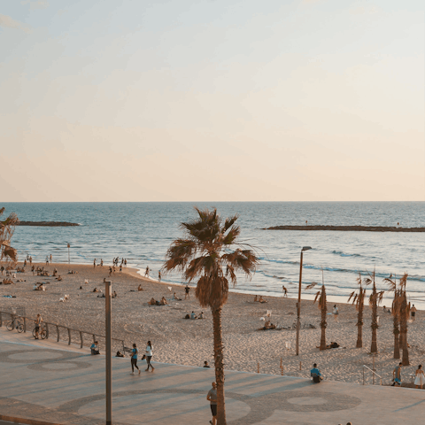 Visit the stunning beaches of Hertsliya, including Acadia beach, just a stone's throw away