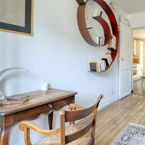 Fire off emails from the bright desk area