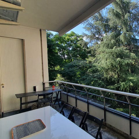 Enjoy alfresco meals on the private balcony