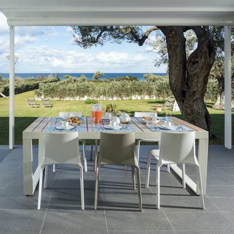 Enjoy Italian-inspired meals at the alfresco dining area